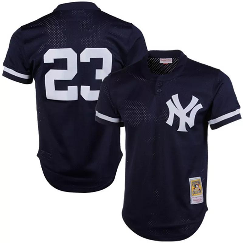 Mens Mitchell & Ness Don Mattingly New York Yankees 1995 Authentic Cooperstown Collection Mesh Batting Practice Jersey Blue Product Image