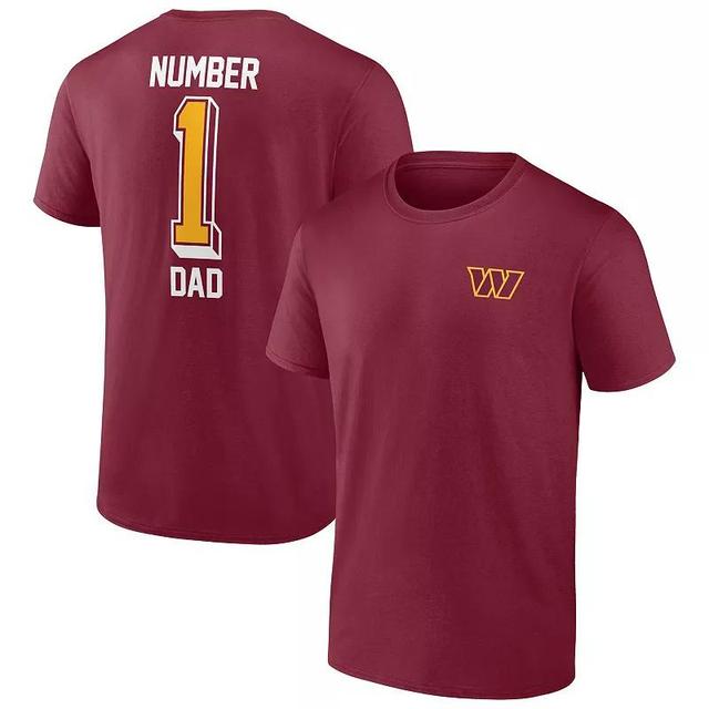 Mens Fanatics Branded Burgundy Washington Commanders Team #1 Dad T-Shirt Product Image