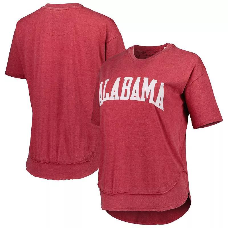 Womens Pressbox Crimson Alabama Crimson Tide Arch Poncho T-Shirt Product Image