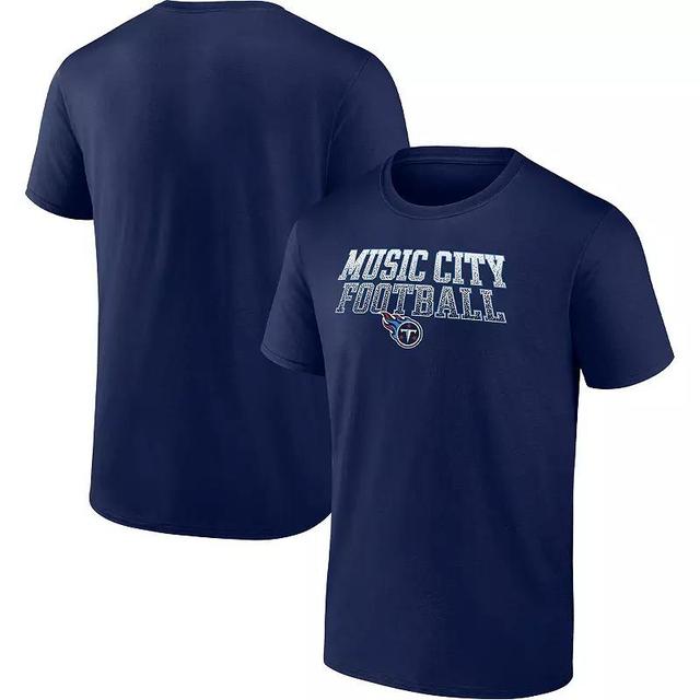 Mens Fanatics Navy Tennessee Titans Music City Football Heavy Hitter T-shirt Product Image