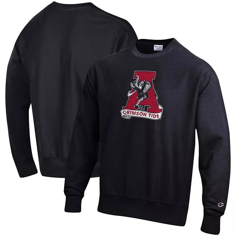 Mens Champion Black Alabama Crimson Tide Vault Logo Reverse Weave Pullover Sweatshirt Product Image