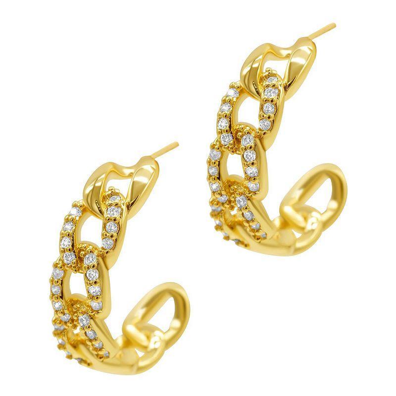 Adornia 14k Gold Plated Cubic Zirconia Earrings, Womens, Yellow Product Image