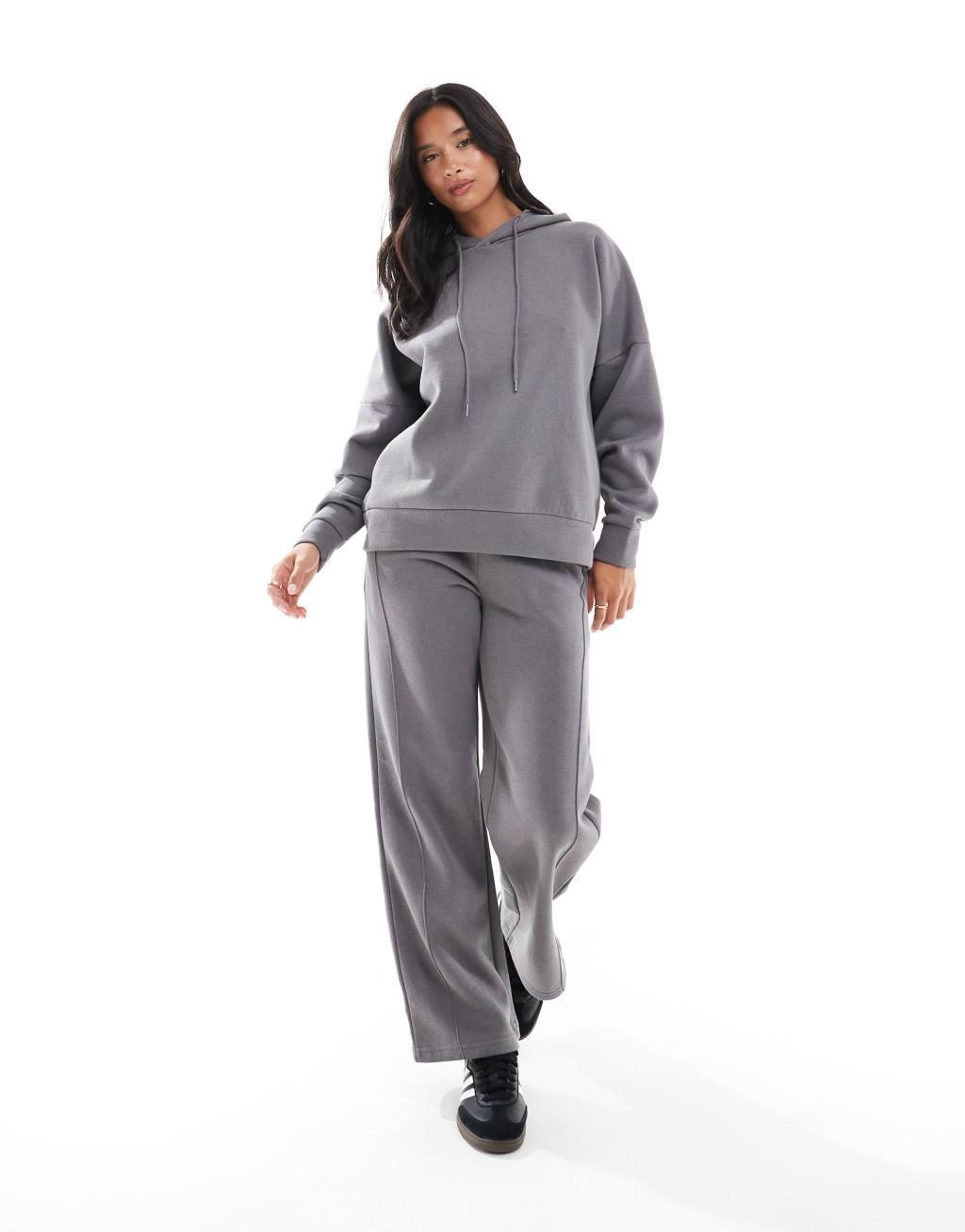 Noisy May Petite loose fit hoodie in gray - part of a set Product Image