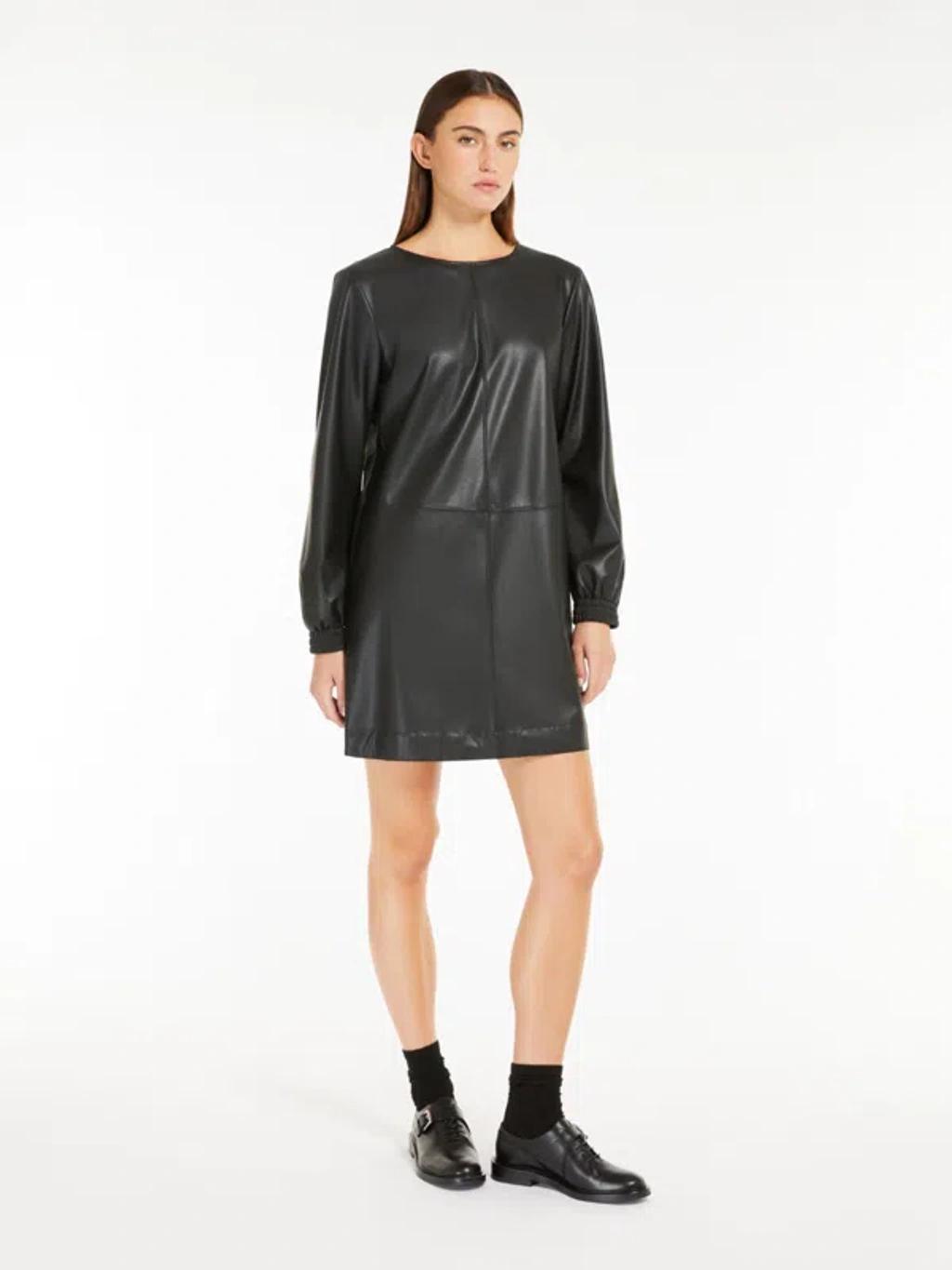 MAX MARA Coated Jersey Dress In Black Product Image