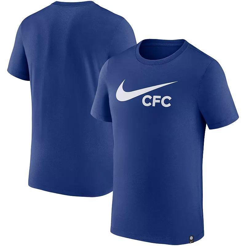 Mens Nike Blue Chelsea Swoosh T-Shirt Product Image