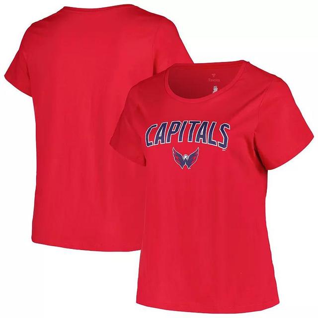 Womens Profile Washington Capitals Plus Size Arch Over Logo T-Shirt Product Image