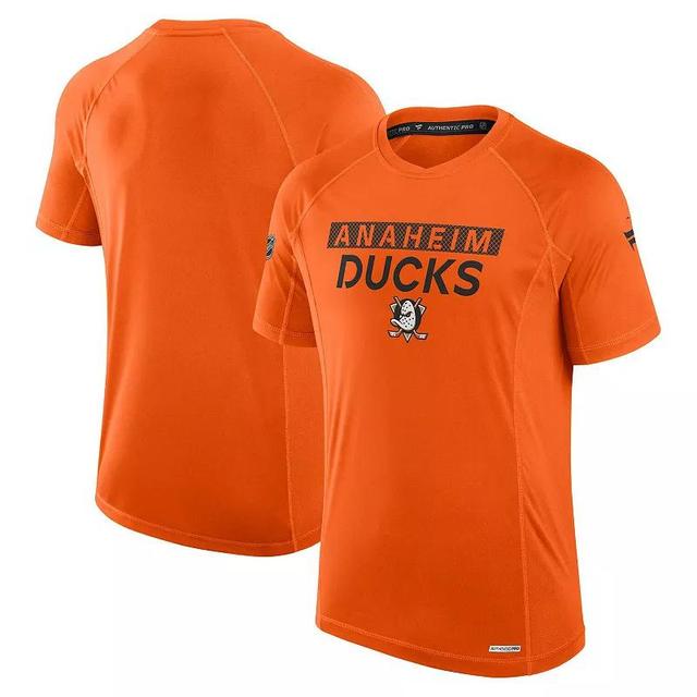 Mens Fanatics Orange Anaheim Ducks Authentic Pro Rink Tech T-Shirt Product Image