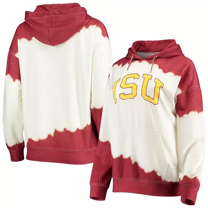 Womens Gameday Couture White Iowa State Cyclones For The Fun Double Dip-Dyed Pullover Hoodie - White Product Image