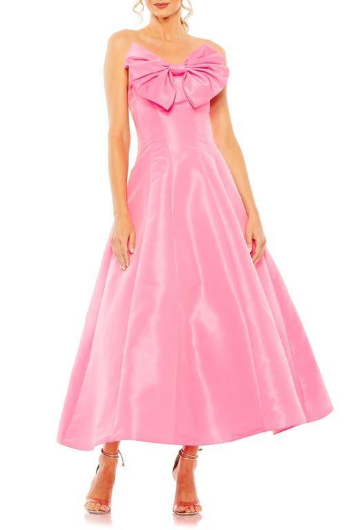 Mac Duggal Bow Front Strapless Taffeta A-Line Gown Product Image