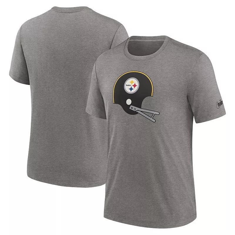 Mens Nike Heather Charcoal Pittsburgh Steelers Rewind Logo Tri-Blend T-Shirt Product Image