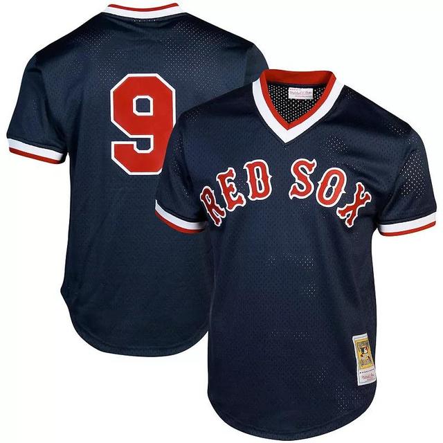 Mens Mitchell & Ness Ted Williams Boston Red Sox Cooperstown Collection Big & Tall Mesh Batting Practice Jersey Blue Product Image