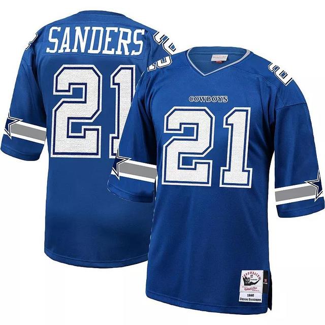 Mens Mitchell & Ness Deion Sanders Royal Dallas Cowboys 1996 Authentic Retired Player Jersey Product Image