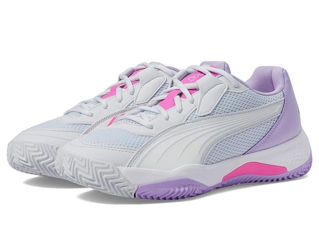 PUMA The Nova Court Pickleball Sneaker (Silver Mist/Puma White/Vivid Violet) Women's Shoes Product Image