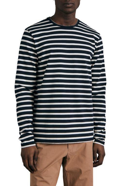 rag & bone Breton Stripe Long Sleeve Pima Cotton T-Shirt Product Image