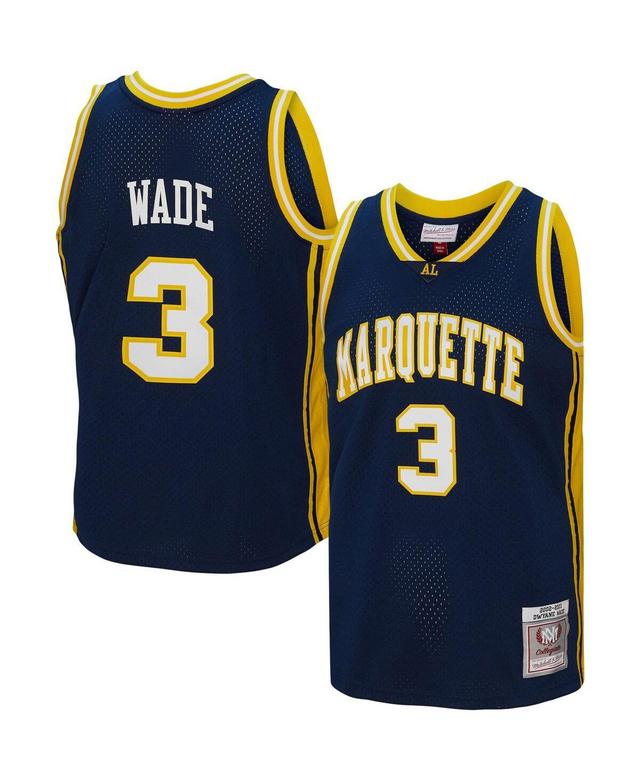 Mens Mitchell & Ness Dwyane Wade Navy Marquette Golden Eagles Player Swingman Jersey - Navy Product Image