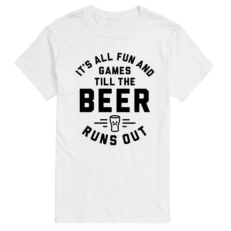 Big & Tall Fun And Games Till The Beer Runs Out Graphic Tee, Mens Product Image