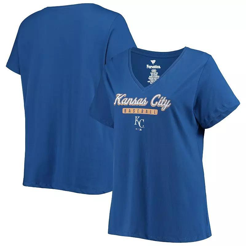 Womens Royal Kansas City Royals Plus Size V-Neck T-Shirt Product Image