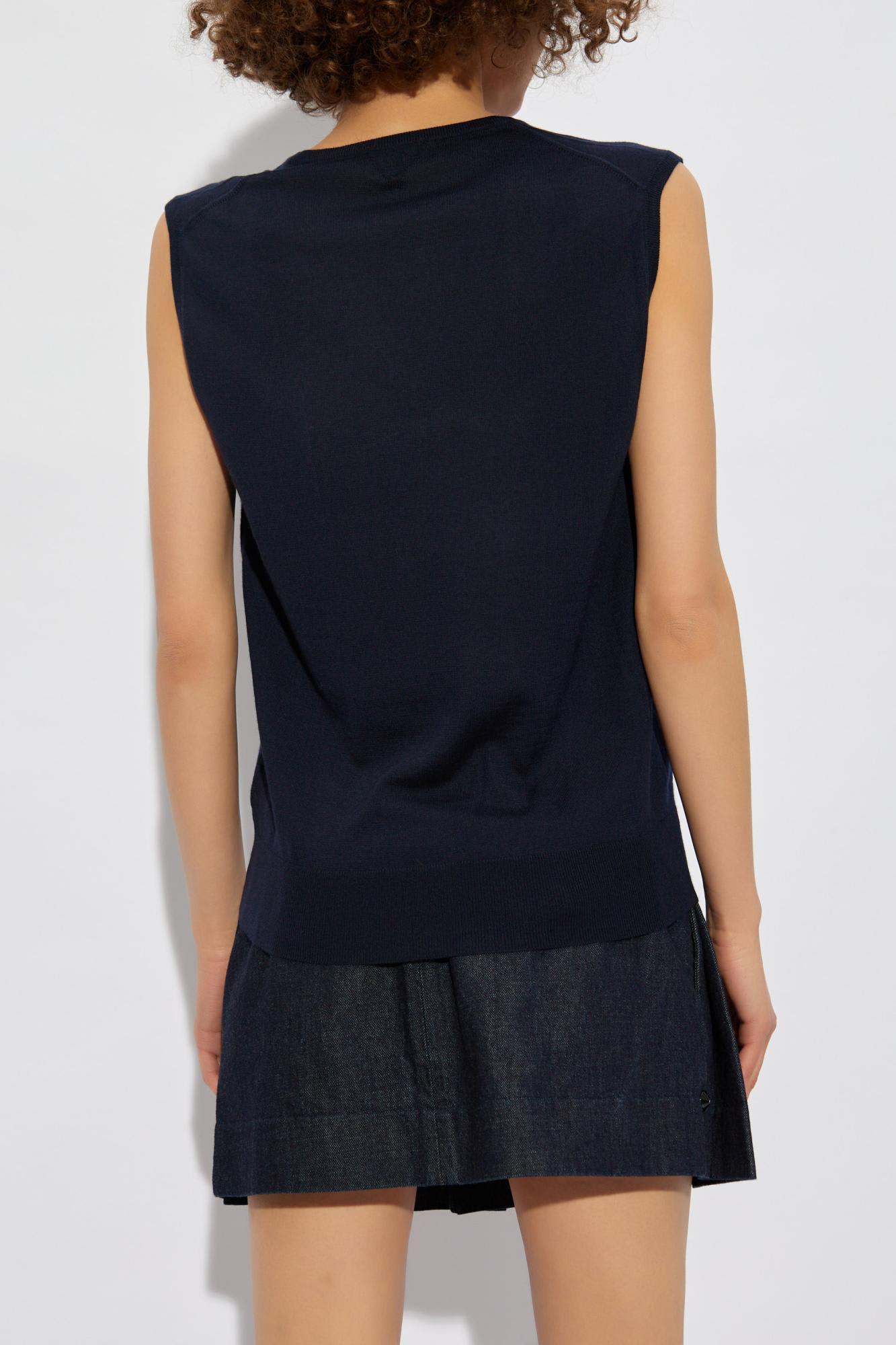 Light Fine Cashmere Gilet In Navy Product Image