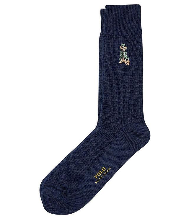 Polo Ralph Lauren Dog Embroidered Waffle Crew Socks Product Image