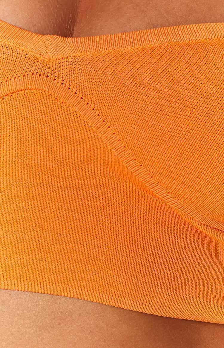 Clover Orange Knit Corset Top Product Image