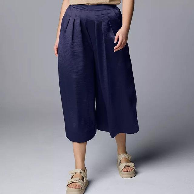 Womens Simply Vera Vera Wang Silky Pleated Culotte Pants Product Image