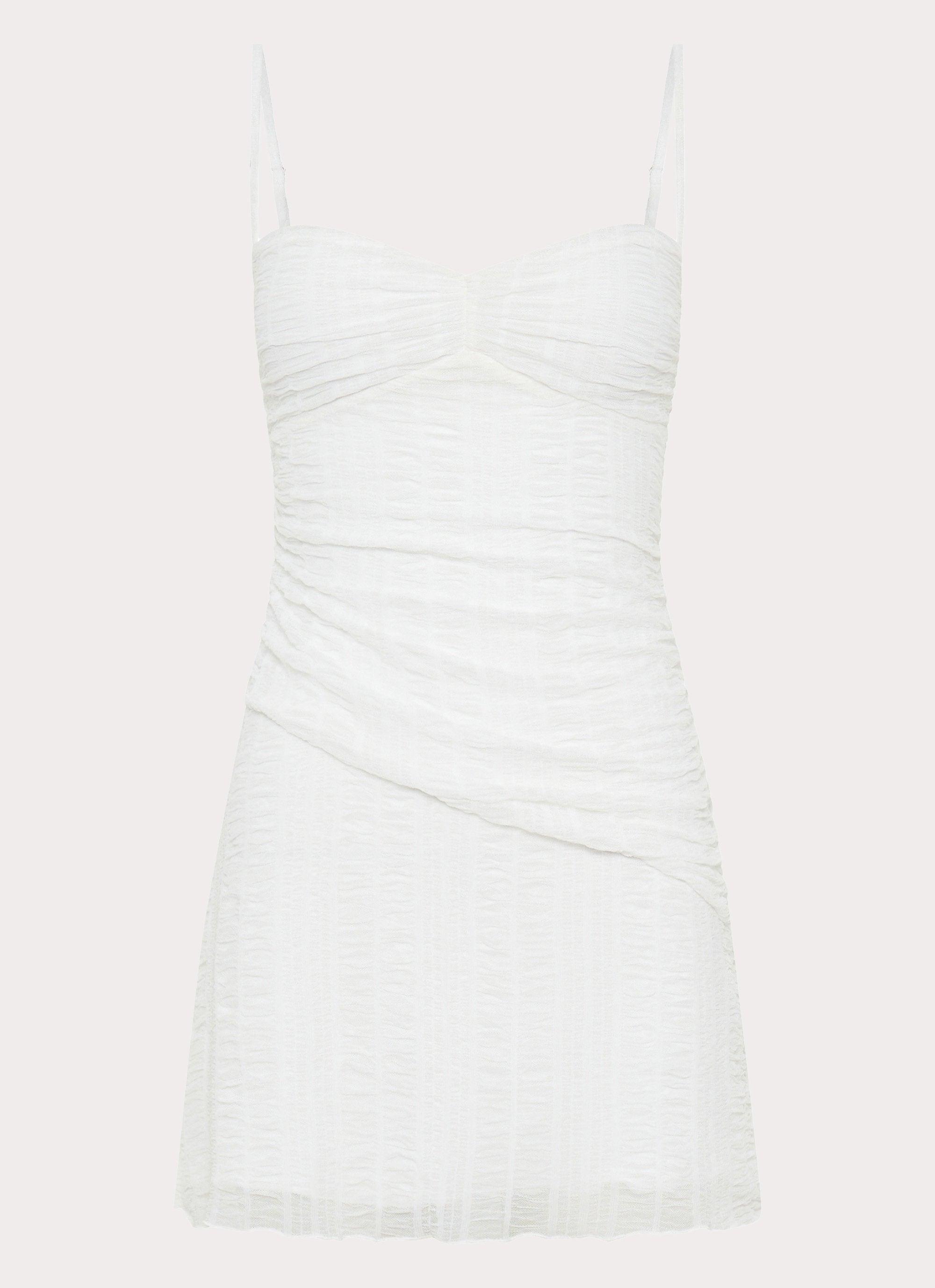 Arden Mesh Mini Dress - White Product Image