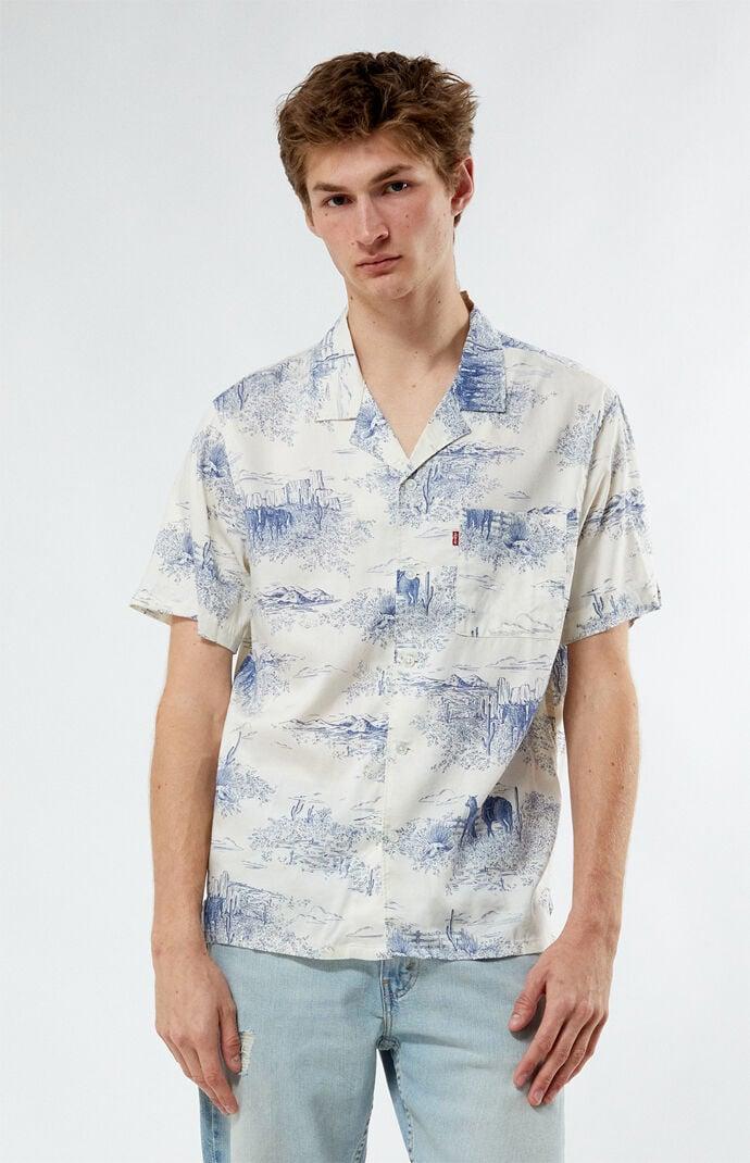 Levi's Men's The Sunset Camp Shirt in Blue/White - Product Image