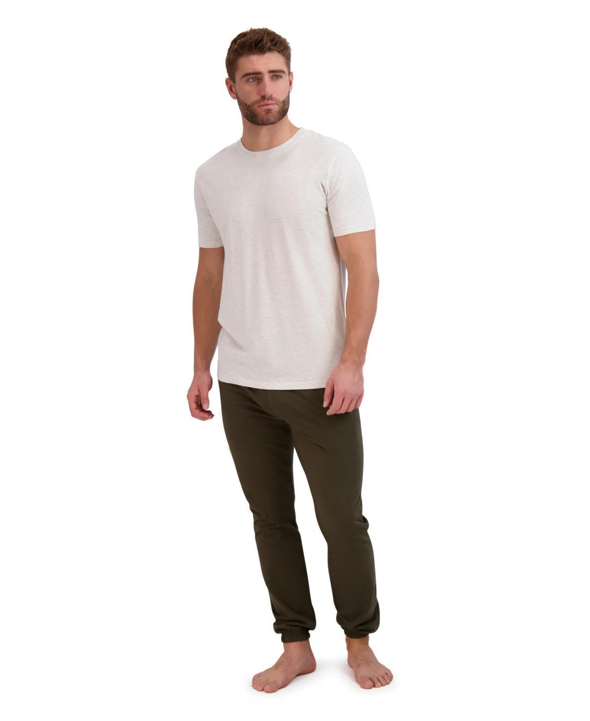 Hanes Mens Solid T-Shirt & French Terry Joggers Pajama Set Product Image