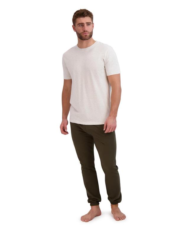 Mens Hanes Cotton Modal French Terry Sleep Set Beige Product Image