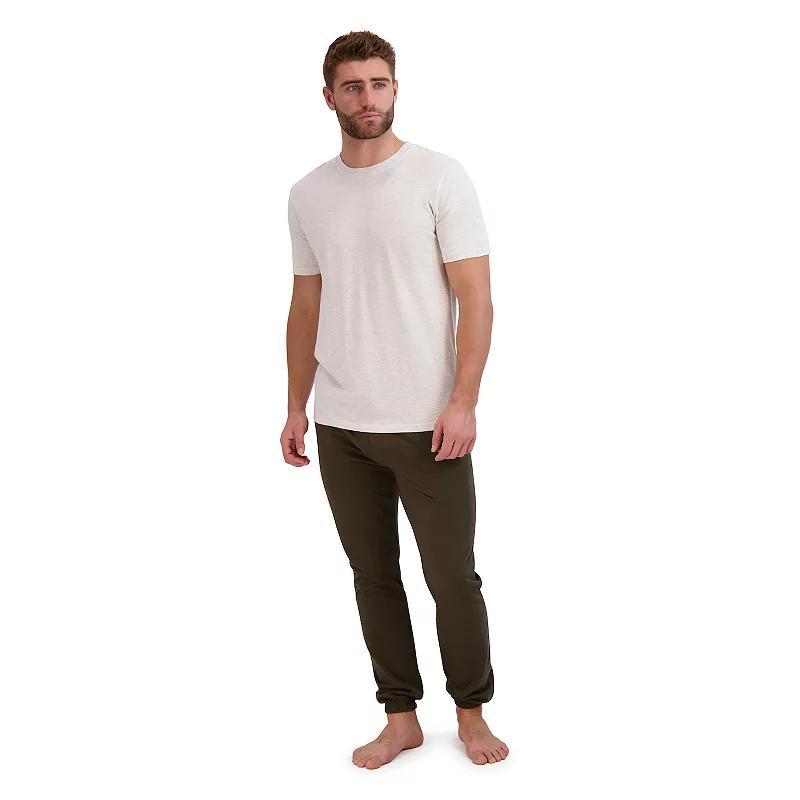 Mens Big & Tall Hanes Cotton Modal French Terry Sleep Set Poppy Seed Green Product Image