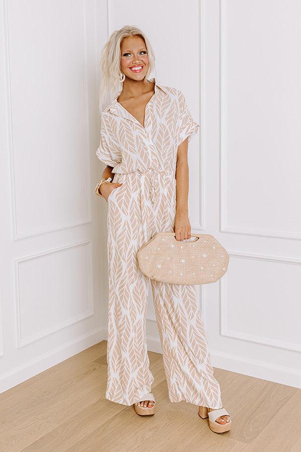 Set For Vacay Jumpsuit in Iced Latte Product Image