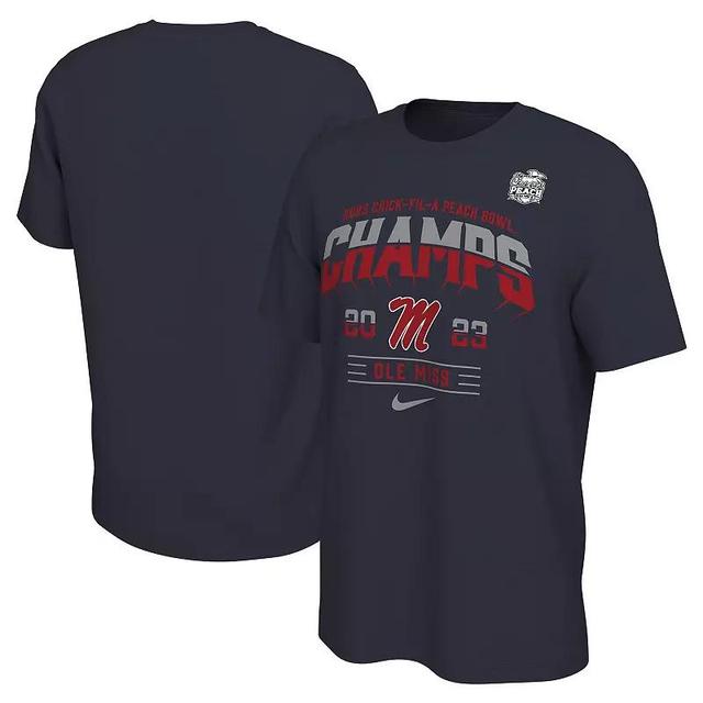 Mens Nike Ole Miss Rebels 2023 Peach Bowl Champions Locker Room T-Shirt Blue Product Image