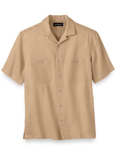 Linen Solid Casual Shirt - Coral Product Image