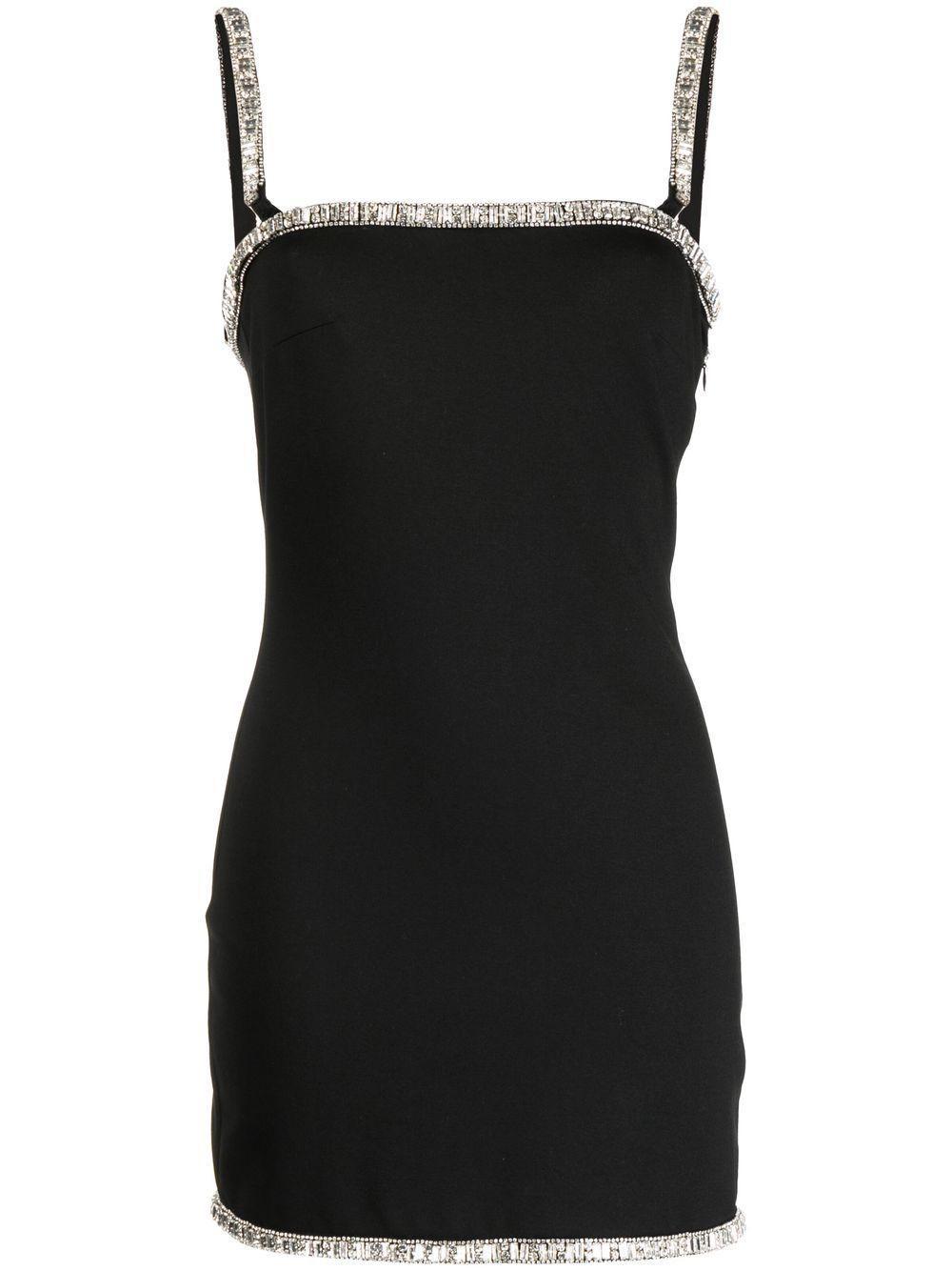 RETROFÉTE Regina Square-neck Crystal-trim Mini Dress In Black Product Image