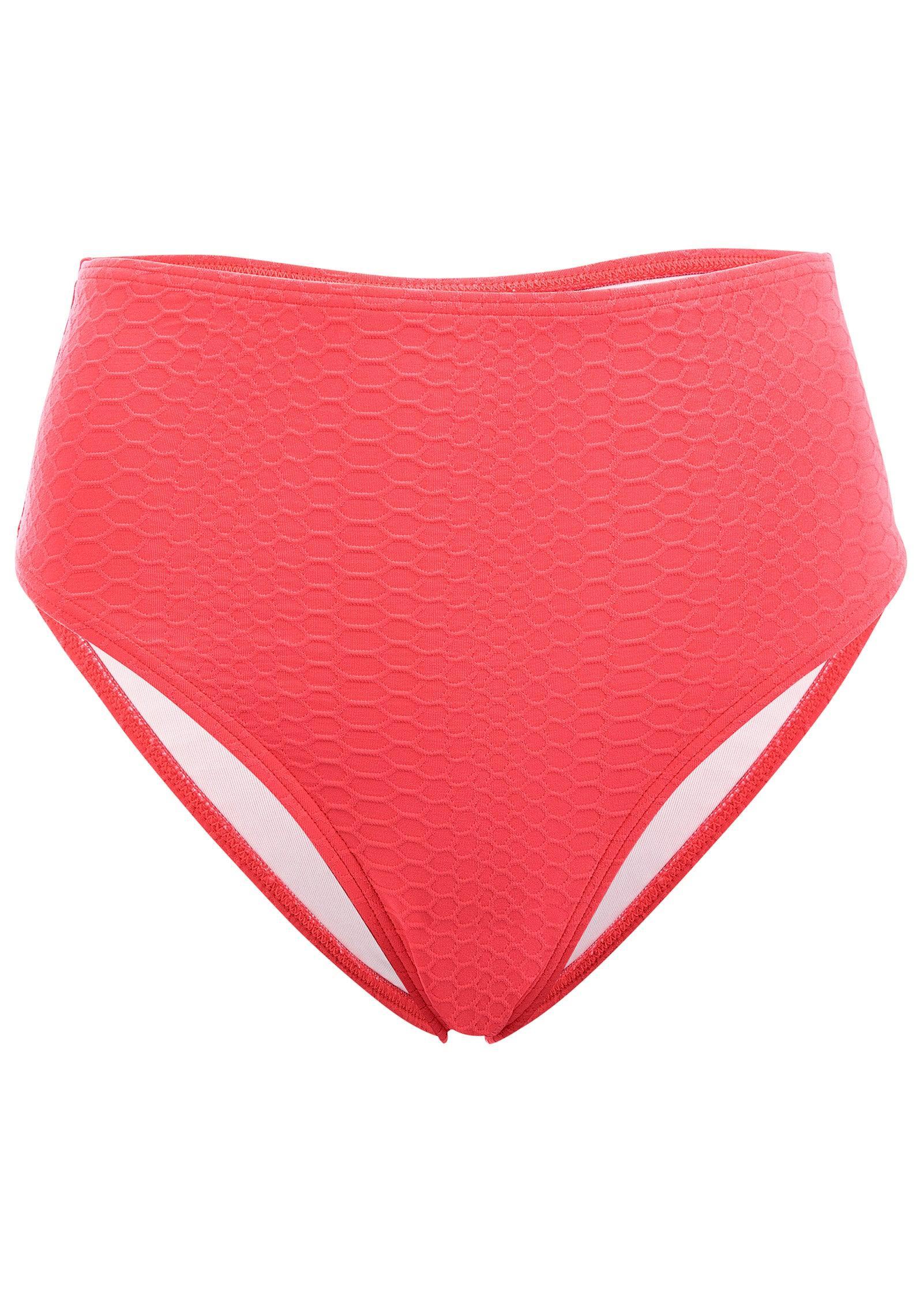 High-Waist Bikini Bottom - Ocean Coral Product Image