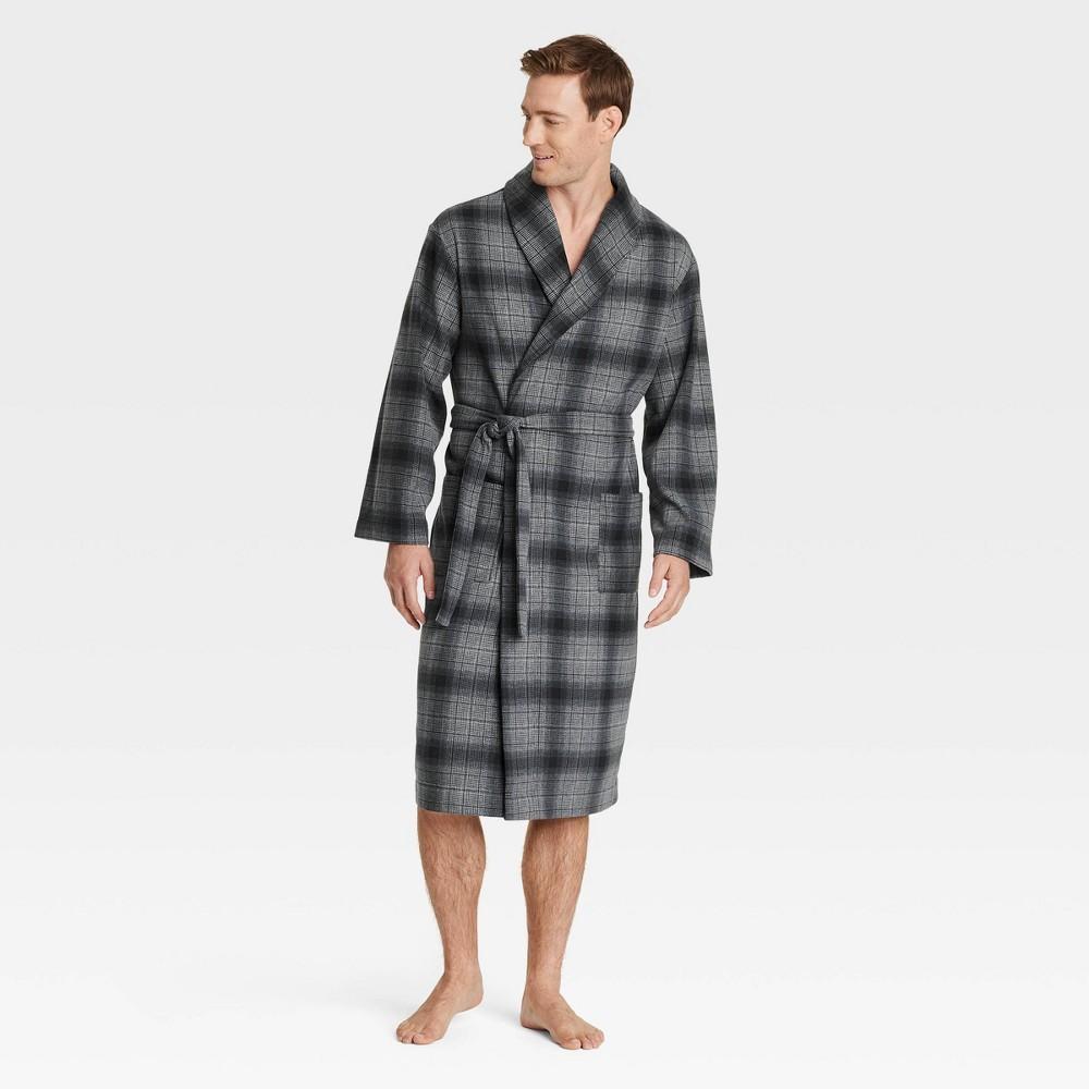 Mens Plaid Microfleece Robe - Goodfellow & Co L/XL Product Image