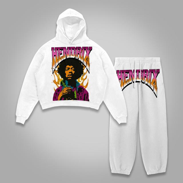 Sopula Vintage Jimi Hendrix Graphic Print Tracksuit Two Piece Set Product Image