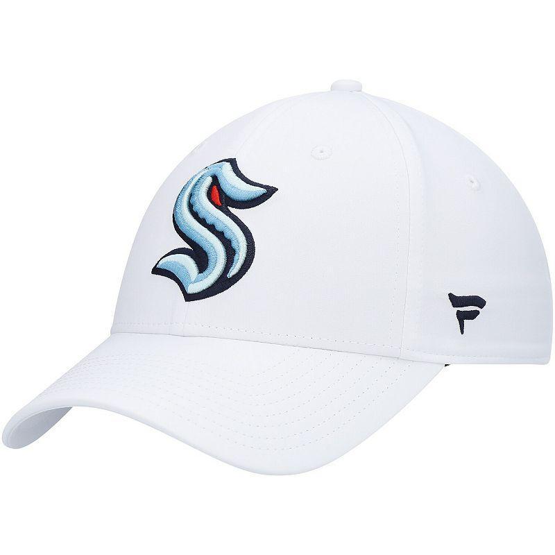 Mens Fanatics Branded White Seattle Kraken Core Primary Logo Flex Hat Product Image