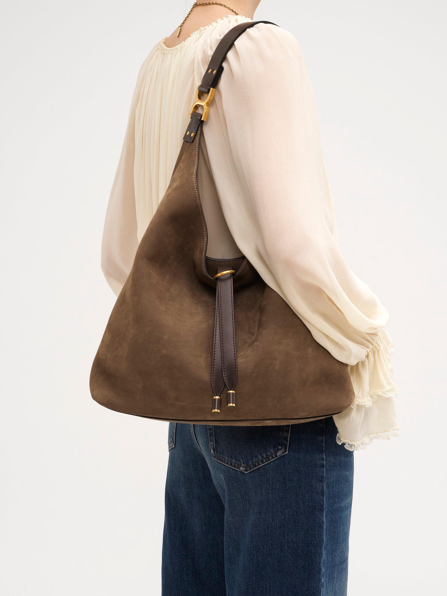 Marcie hobo bag in nubuck leather Product Image