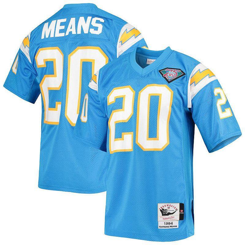 Mens Mitchell & Ness Natrone Means Powder Blue Los Angeles Chargers Authentic Retired Player Jersey Product Image