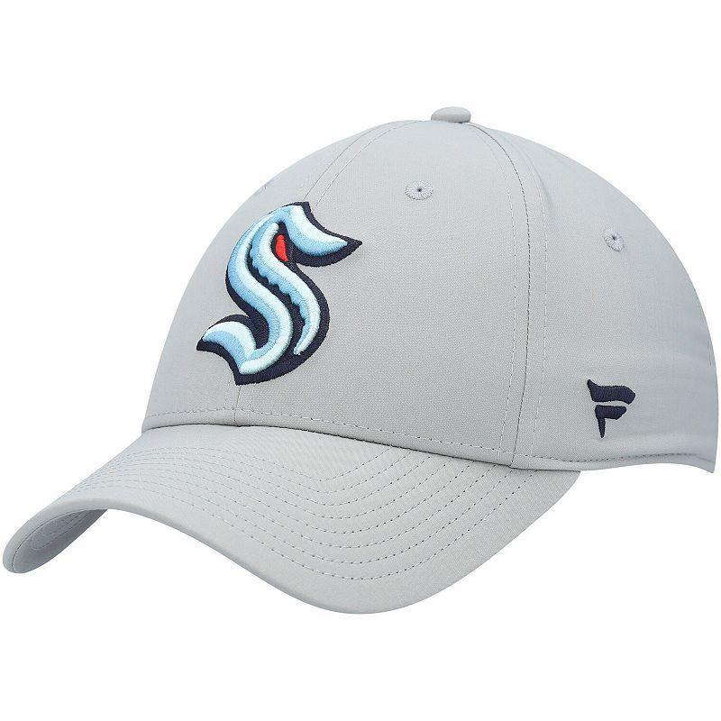 Mens Fanatics Branded Gray Seattle Kraken Core Primary Logo Flex Hat Product Image