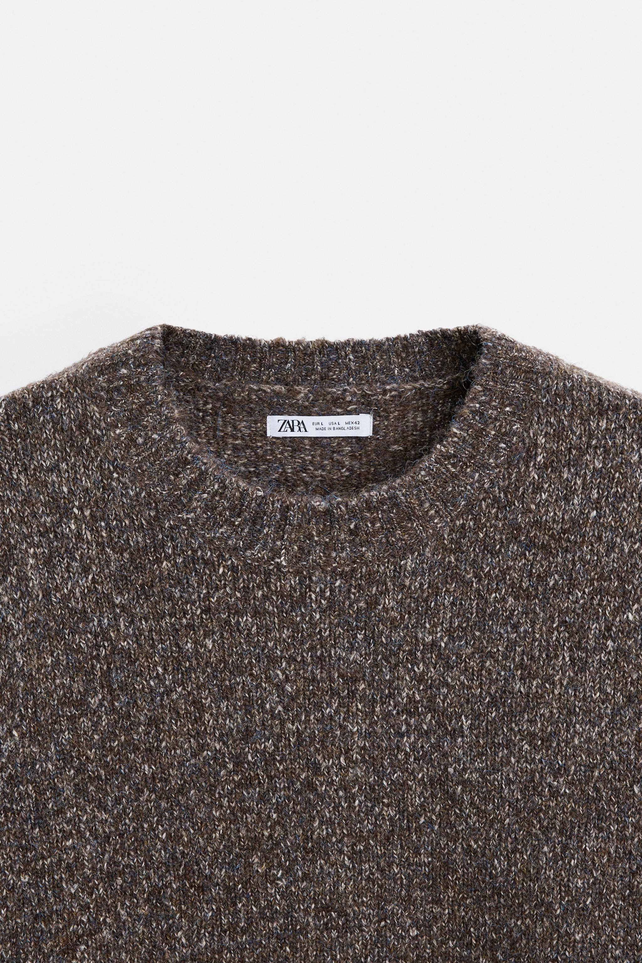 FLECKED KNIT STRUCTURED SWEATER Product Image