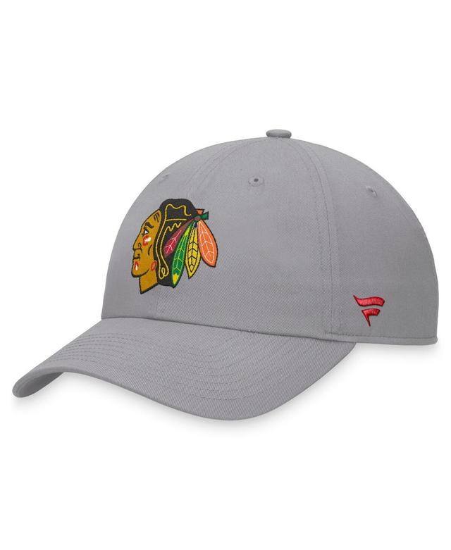 Mens Fanatics Branded Gray Chicago Blackhawks Extra Time Adjustable Hat Product Image