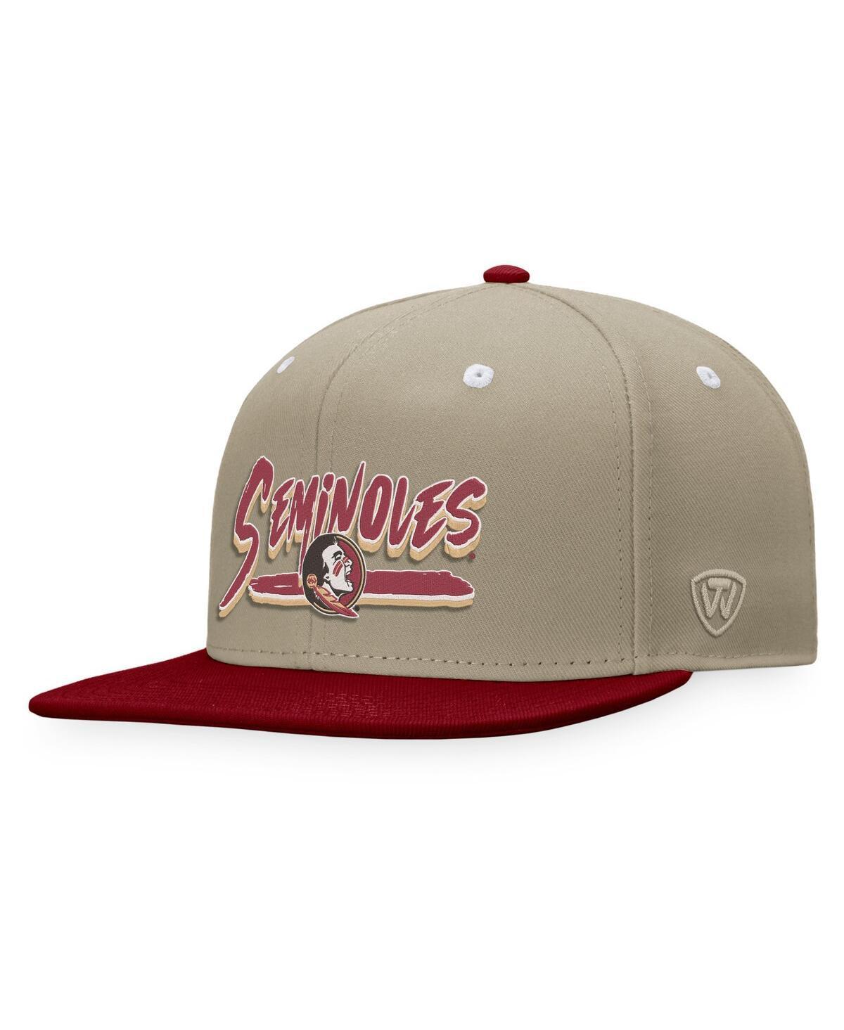 Mens Top of the World Khaki Florida State Seminoles Land Snapback Hat - Khaki Product Image