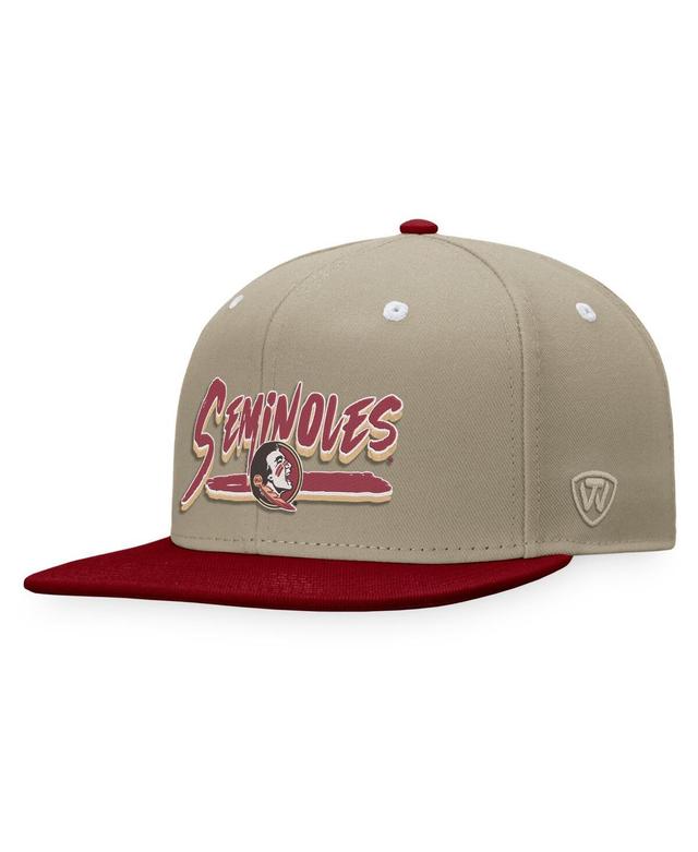 Mens Top of the World Khaki Florida State Seminoles Land Snapback Hat - Khaki Product Image