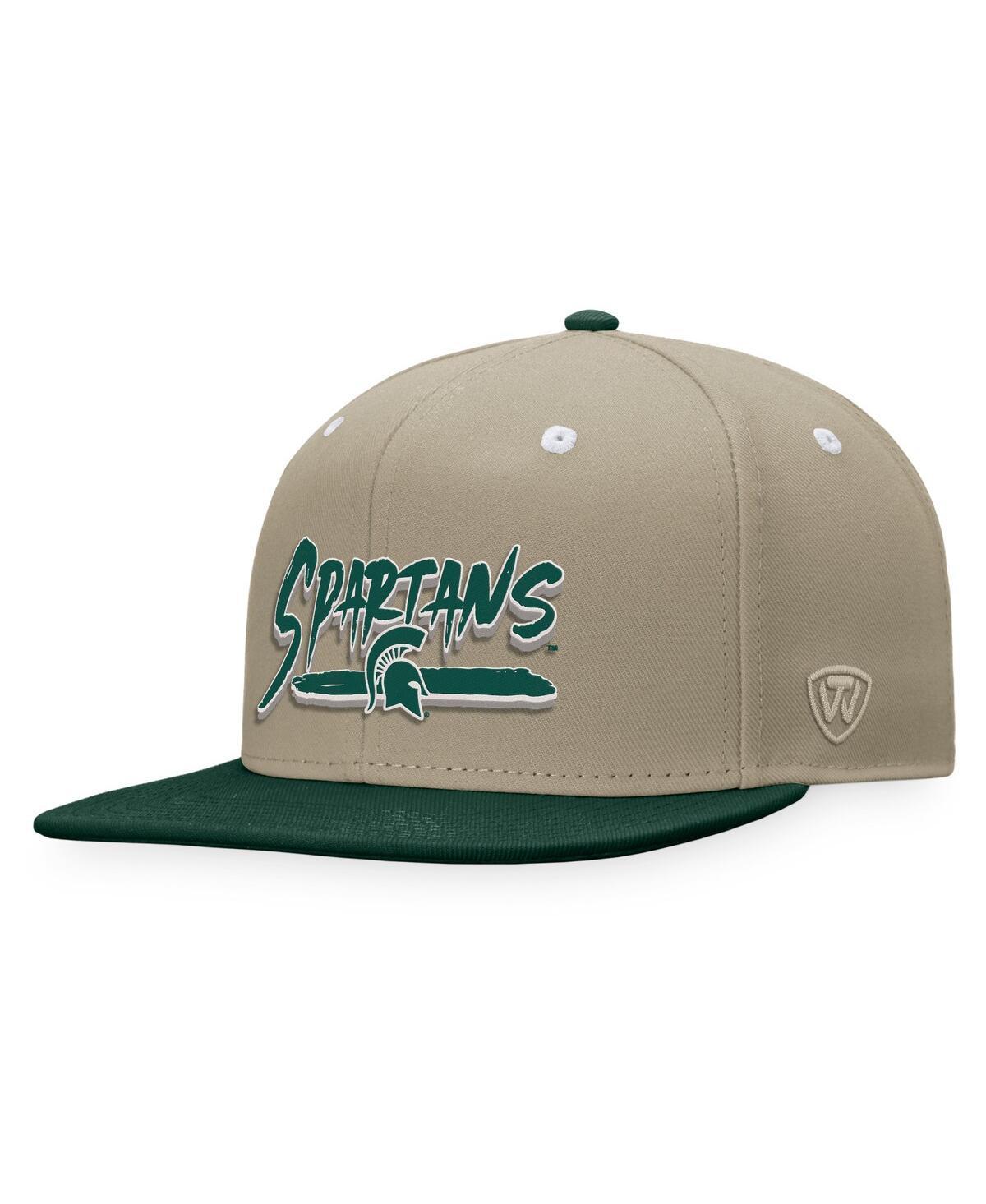 Mens Top of the World Khaki/Green Michigan State Spartans Land Snapback Hat Product Image