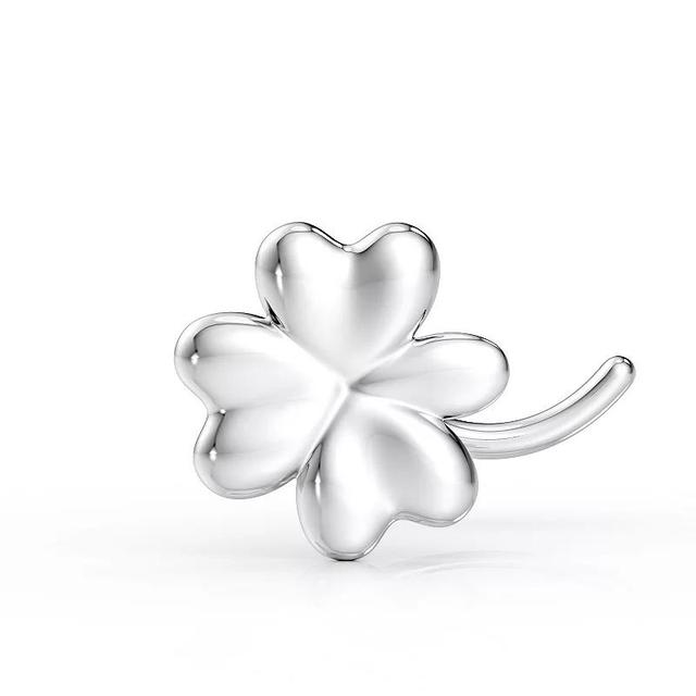 Lila Moon Curved Clover Nose Stud, Womens, 14k White Gold Product Image