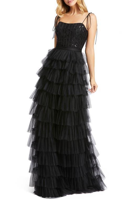 Womens Ieena Tiered Tulle & Sequin Gown Product Image