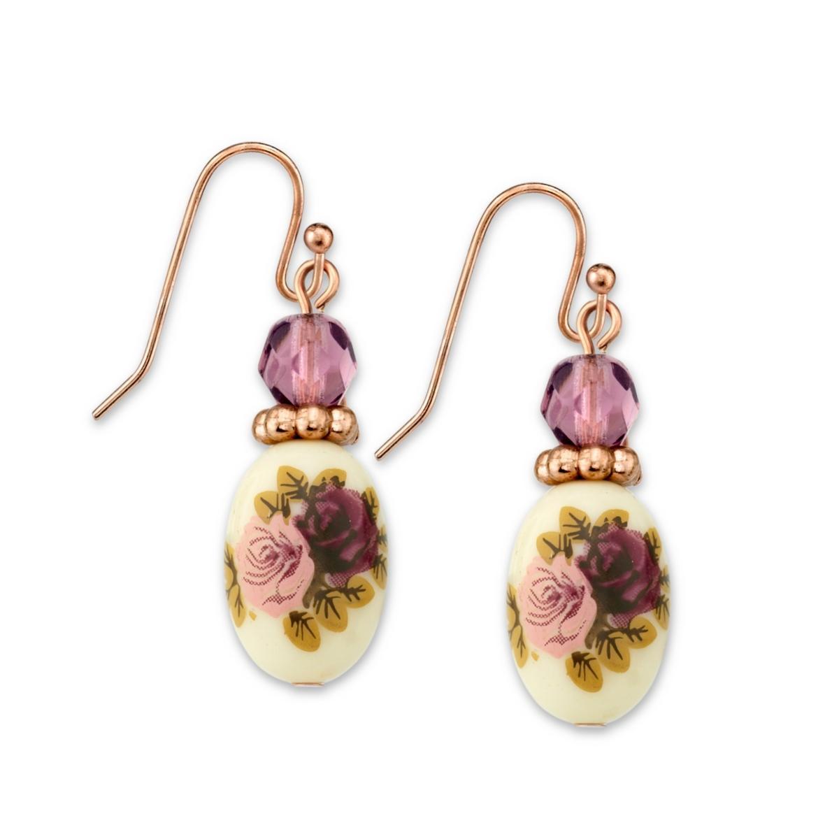 1928 Floral Drop Earrings, Women's, White - Size: One Size Product Image