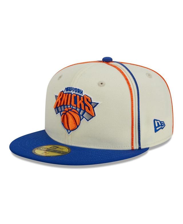 Mens New Era Cream New York Knicks Piping 2-Tone 59FIFTY Fitted Hat - Cream Product Image